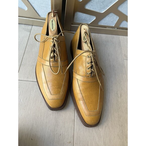 Mauri City Slicker Italy Men Dress Shoes Oxfords Derby Lace Up Cognac Leather 10 main image 8